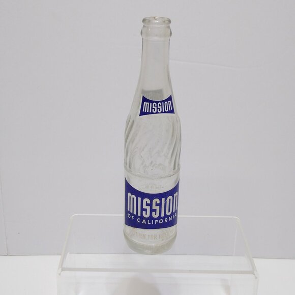 Mission Of California 10 Fl Oz Clear Glass Soda Bottle Circa 1967 Vintage RARE - Picture 1 of 5
